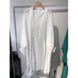 Hulianfu long Jacket Women Summer Thin Loose See-through Sunscreen Pure Long Sleeve Sexy  Coat Chiffon Bohemian Female New Fashion Tops