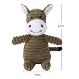 HULIANFU Plush Dog Toy Animals Shape Bite Resistant Squeaky Toys Corduroy Dog Toys for Small Large Dogs Puppy Pets Training Accessories