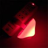 HULIANFU Led Night Light Mushroom Wall Socket Lamp Eu Us Plug Warm White Light-control Sensor Bedroom Light Home Decoration