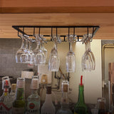 HULIANFU Wine Glasses Holder Bartender Stemware Hanging Rack Under Cabinet Stemware Organizer Glass Goblet Iron Rack Bar Tool