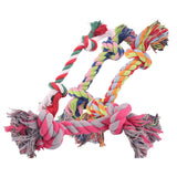 HULIANFU Pet Dog Puppy Double Knot Chew Rope Knot Toys Clean Teeth Durable Braided Bone Rope Pet Molar Toy Pet Supplies Random Color