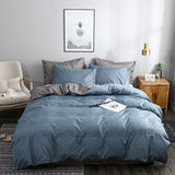 HULIANFU North America Plain AB Double-sided Design Duvet Cover Set King Queen Size Double Bed Quilts Covers Comforter Cover Bedding Sets