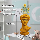 HULIANFU W&amp;G Nordic Vase Home Decor Vase Creative Human Head Portrait Flower Vases Room Decoration Resin David Flower Vase Room Decor