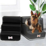HULIANFU Pet Ramp Ladder Small Pet Steps Stair Dogs And Cats Pet 3 Steps Removable Non-Slip Ramp Climbing Detachable Bed Ladder
