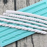 HULIANFU Pearl Rope Wave Flower Gemstone Shape Cake Side Lace Silicone Sugarcraft Mold Fondant Cake Decorating Tools