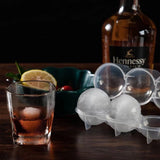 HULIANFU Round 4 Cavity Ice Mould Ice Ball Maker DIY Ice Cream Mold Plastic Whiskey Ice Cube Tray Bar Accessories Tool форма для льда