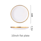 HULIANFU White Tableware Set Ceramic Dinner Plates Dishes Plates and Bowls Set Food Plate Salad Soup Bowl Dinnerware Set for Restaurant