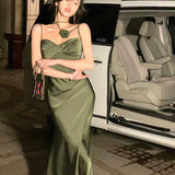 Hulianfu Sexy Sleeveless Spaghetti Strap Evening Party Prom Elegant Backless Floral Long Maxi Wedding Dresses for Women Female Summer New