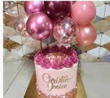 HULIANFU Mini Confetti Balloon Cake Topper Birthday Wedding Party Baby Shower Birthday Decoration Gold Party Decorations