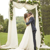 HULIANFU Square Wedding Arch Background Prop Single Arch Recyclable PVC Ring Outdoor Lawn Weding Flower Door Rack Wedding Birthday Decor