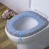 HULIANFU Winter Warmer Toilet Seat Cover Mat Bathroom Toilet Pad Cushion with Handle Thicker Soft Washable Closestool Warmer Accessories