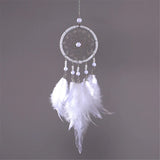 HULIANFU New Indian Style Dreamcatcher Moon Handmade Wind Chimes Wall Ornament Girls Room Decoration Feather Dream Catcher