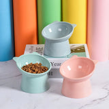 HULIANFU New Cat Bowl High Foot Dog Bowl Neck Protector Cat Pet Food Water Bowl Anti-overturning Binaural Pet Feeding Cup Pet Feeder Bowl