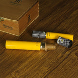 HULIANFU Portable Travel Moisturizing Cigars  Tube Humidor Aluminum Waterproof Cigar Tube Humidor Holder Cedar Wood Lined