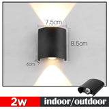 HULIANFU Led Wall Lamp Interior Wall Light IP65 Waterproof Led Lamp Wall Decor For Living Room Bedroom Garden Outdoor Lighting AC86-265