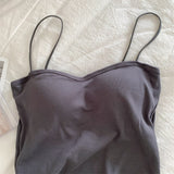 Hulianfu Woman Padded Tank Top Women Spaghetti Strap Vest Sexy Camisole With Bra Female Crop Tops Dropshipping