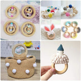 HULIANFU Unfinished Solid Wooden Rings 15-100MM Natural Wood Rings for Macrame DIY Crafts Wood Hoops Ornaments Connectors Jewelry Making