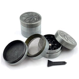 HULIANFU Metal Leaf Weed Grinder 3/4 Layer Mesh Screen Pollen Catcher Smoke Herb Herbal Spice 40mm 1.57 inch Mini Grinder Smoking