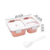 HULIANFU Kawaii Portable Lunch Box For Girls School Kids Plastic Picnic Bento Box Microwave Food Box With Compartments Storage Containers