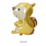 HULIANFU Jungle Cartoon Animal Balloon Rabbit Fox Penguin Hippo Tiger Crocodile Aluminum Foil Balloon Zoo Party Children  Toy