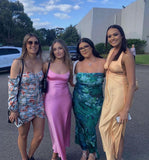 Hulianfu Pink Camis Satin Long Dresses Elegant Sleeveless Slip Holiday Party Dresses Sexy Casual Backless Summer Dresses Women 2023