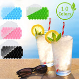 HULIANFU SILIKOLOVE Honeycomb Ice Cube Trays Reusable Silicone Ice cube Mold BPA Free Ice maker with Removable Lids