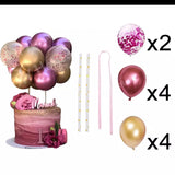 HULIANFU Mini Confetti Balloon Cake Topper Birthday Wedding Party Baby Shower Birthday Decoration Gold Party Decorations