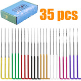 HULIANFU KAOBUY 35PCS 4 Types Needle Felting Kit Felting Needles Wool Felt Pocked Needles Set Colourful Felting Needle Tools