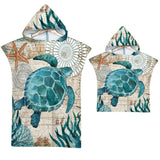 HULIANFU Sea Animals Hooded Beach Towel for Adult Kids Super Soft Childrens Beach Bath Towel Outdoor Poncho Bathrobe Towels