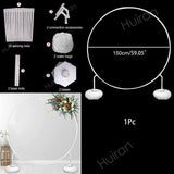 HULIANFU Square Wedding Arch Background Prop Single Arch Recyclable PVC Ring Outdoor Lawn Weding Flower Door Rack Wedding Birthday Decor