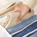 HULIANFU Jeans Compartment Storage Box Closet Clothes Drawer Mesh Separation Box Stacking Pants Drawer Divider Can Washed Home Organizer