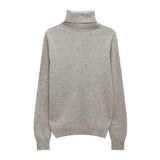 Hulianfu Winter High Quality Wwomen's Wool Sweater Solid Color High-neck Pullover Long-sleeved Knit Top