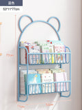 HULIANFU Simple Metal Bookshelf Iron Art Furniture Children  Picture Books Storage Rack Save Space Wall Hanging Shelf Bookcase Bedroom