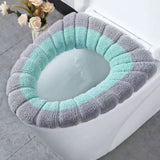 HULIANFU Winter Warmer Toilet Seat Cover Mat Bathroom Toilet Pad Cushion with Handle Thicker Soft Washable Closestool Warmer Accessories