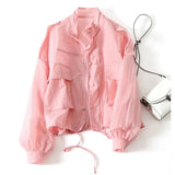 Hulianfu 2023 New Summer Korean Sun Protection Clothing Coat Women UV-proof Thin Loose Casual Female Pocket Windbreaker Jacket Tops Lady