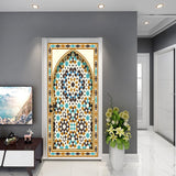 HULIANFU  Simulation Of Gilt Leaves DIY Door Stickers Home Decoration Wall Sticker Kitchen Art Mural Peel &amp; Stick Waterpoof PVC Wallpaper