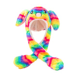 HULIANFU Lovely Luminous/no light Plush Rabbit Hat Funny Play Toy Up Down Moving Bunny Ears Toy Hat Girlfriend Children Gifts