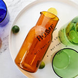 HULIANFU Transparent Color Glass Teacup Set Simple Heat-Resistant Drinking Juice Cup With Tea Pitcher Water Bottle Drinkware
