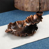 HULIANFU Leaf Tower Incense Ceramic Burner Fragrance Holder Backflow Censer Creative Aromatherapy Smoke Reflux Incense Stick Incense