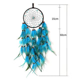 HULIANFU New Indian Style Dreamcatcher Moon Handmade Wind Chimes Wall Ornament Girls Room Decoration Feather Dream Catcher
