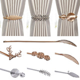 HULIANFU Metal Curtain Tie Rope Leaf feather rose antler leaf peacock Metal Tie Rope for Curtain Elastic Decorative Curtain Accessories