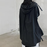 Hulianfu Jackets Women Hooded Chic Solid Breathable Casual Summer Simple Sun-proof Harajuku Long Style Streetwear Baggy Mujer Clothing