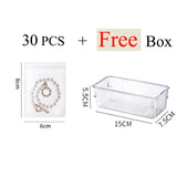 HULIANFU New Anti-oxidation Jewelry Storage Bag Desktop Drawer Organizer Transparent Necklace Bracelet Ring Holder Ziplock Bag Storage