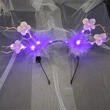 HULIANFU 2023 Luminous Elk Antler Headband Christmas Concert Forest Branch Deer Ear Headgear Hair Accessories Scenic Stage Show Photo Props