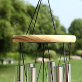 HULIANFU Silver 6 Tube Wind Chime Chapel Bells Wind Chimes Door Wall Hanging Ornament Home Garden Outdoor Decor Wind Chimes
