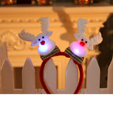HULIANFU 2023 Christmas Headband LED Christmas Decorations Gift Hairpin Antlers Headband New Year Decorations Santa Headband Christmas Decor
