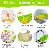 HULIANFU SILIKOLOVE Honeycomb Ice Cube Trays Reusable Silicone Ice cube Mold BPA Free Ice maker with Removable Lids