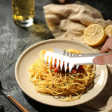 HULIANFU Pasta Scoop Food Grade Heat-Resistant Stainless Steel Noodle Tongs Pasta Spoon Spaghetti Server Colander Kitchen Supplies