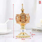 HULIANFU Middle East European Creative Lace Incense Burner Metal Craft Ornaments Incense Burner Spiritual Decor Incense Burner Arabic New