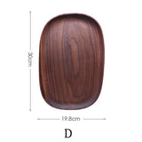 HULIANFU Whole Wood lovesickness Wood Irregular Oval Solid Wood Pan Plate Fruit Dishes Saucer Tea Tray Dessert Dinner Plate Tableware Set
